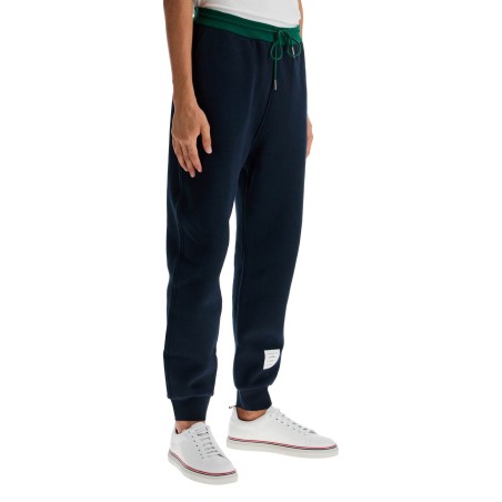 color block fleece joggers for men