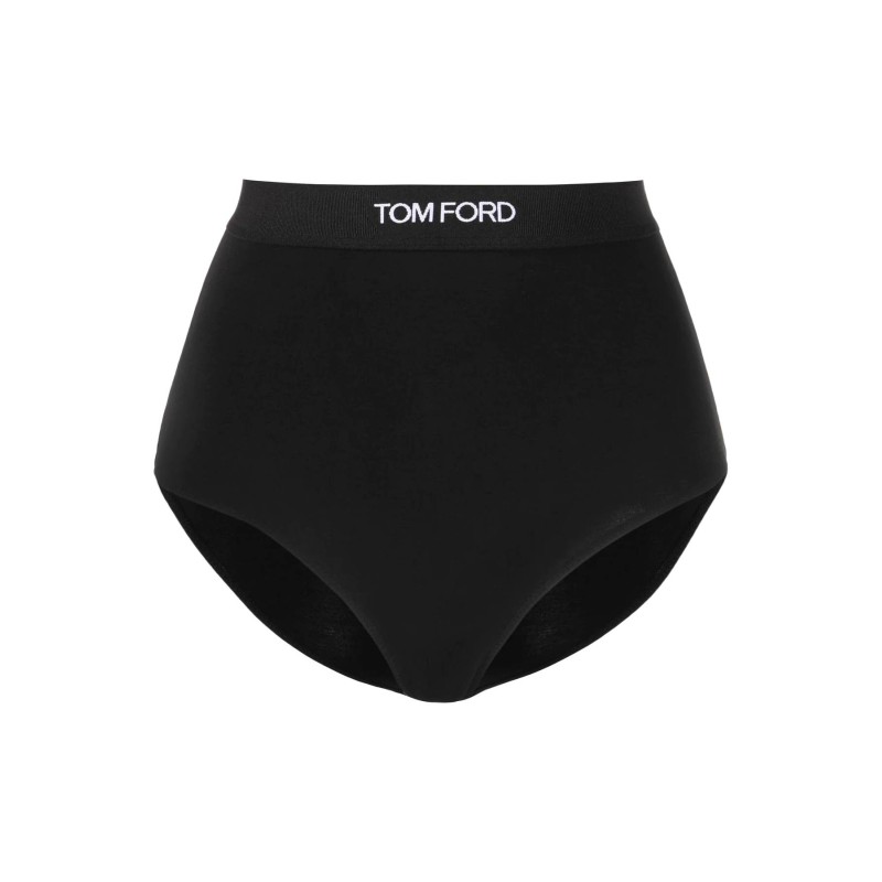 high-waisted underwear briefs with logo band