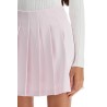 pleated satin mini skirt