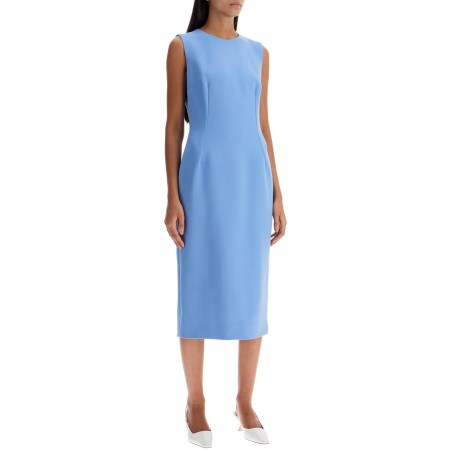 wool crepe sheath midi dress with tube