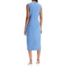 wool crepe sheath midi dress with tube