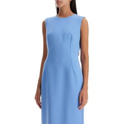 wool crepe sheath midi dress with tube