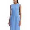 wool crepe sheath midi dress with tube