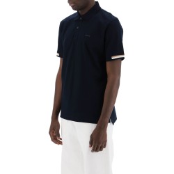 parlay polo shirt with stripe detail