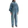 denim illustration overall jumpsuit