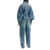 denim illustration overall jumpsuit