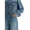 denim illustration overall jumpsuit