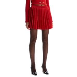 pleated knit mini skirt