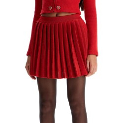 pleated knit mini skirt