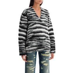 zebra print wool and mohair