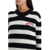 pullover the striped brushed logo sweater