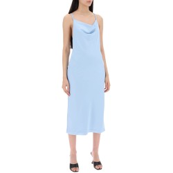 satin midi slip dress for a