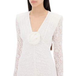 lace mini dress with removable flower detail