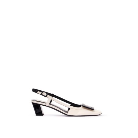 belle vivier two-tone patent leather sling