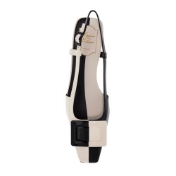 belle vivier two-tone patent leather sling