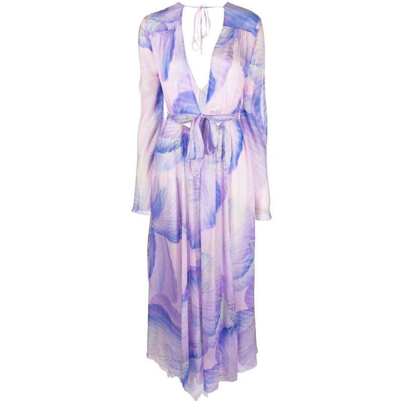 "dream" print chiffon silk dre