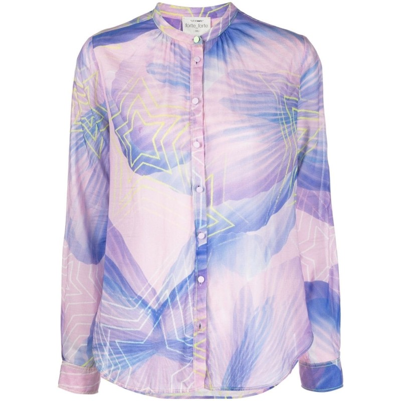 "dream" print voile  shirt