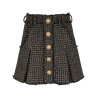 5btn lurex tweed pleated skirt