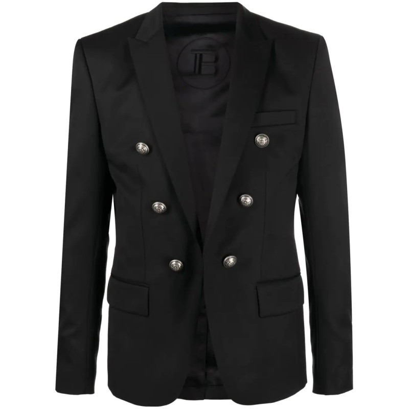 6 button wool blazer