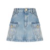 A-line denim miniskirt