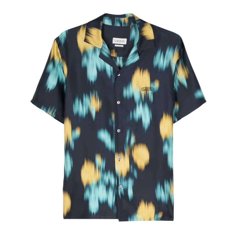 Abstract-pattern silk shirt