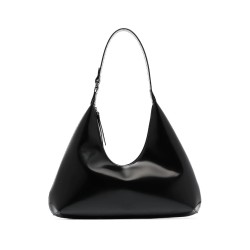 Amber black leather handbag