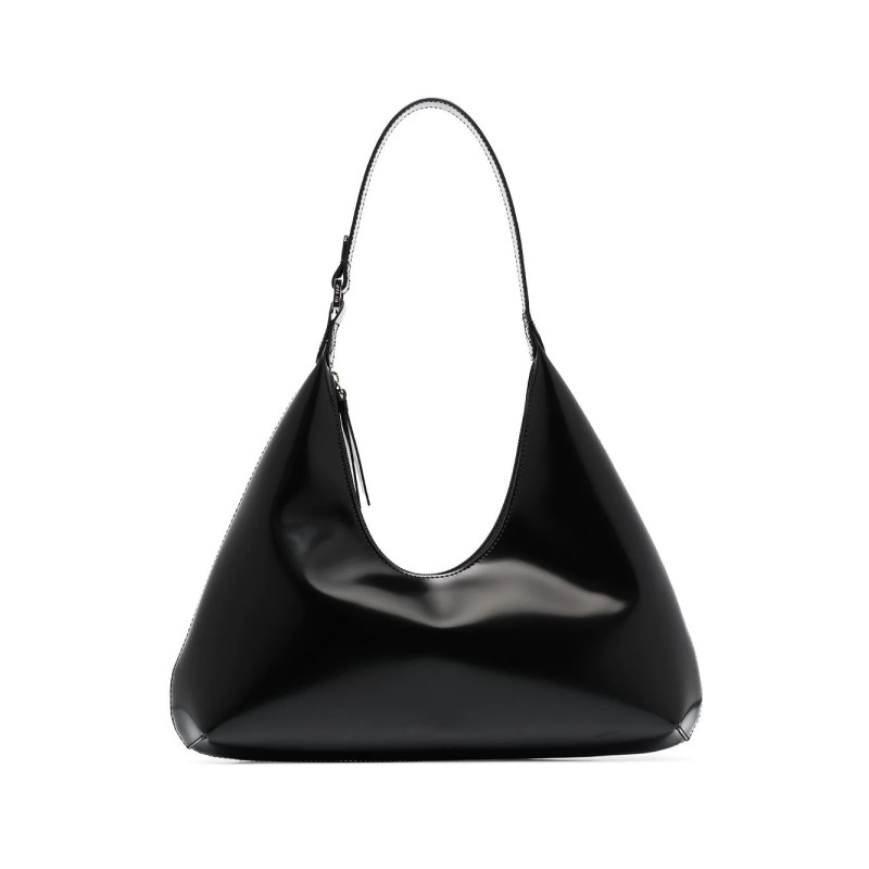 Amber black leather handbag