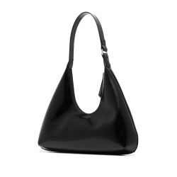 Amber black leather handbag