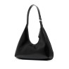 Amber black leather handbag