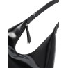 Amber black leather handbag