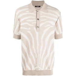 Ao zebra knitted polo shirt