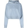 Badge wide sleeves crop hoodie