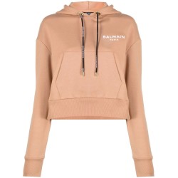 Balmain flock detail hoodie