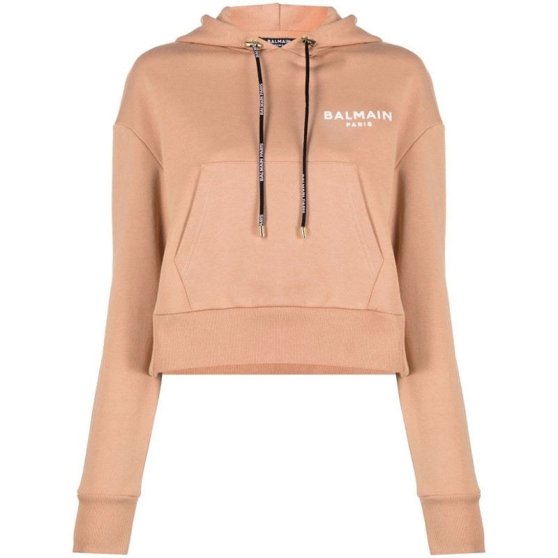 Balmain flock detail hoodie