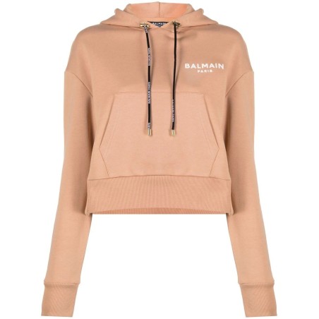 Balmain flock detail hoodie