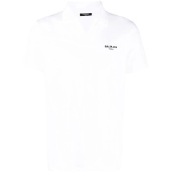 Balmain flock polo shirt