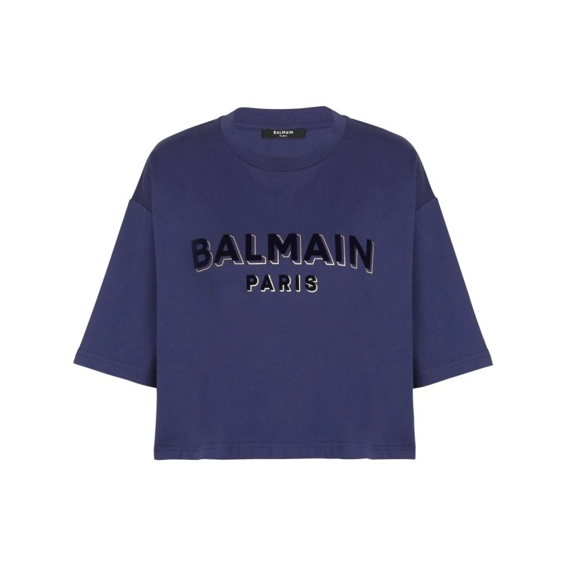 Balmain mettalic flock t-shirt