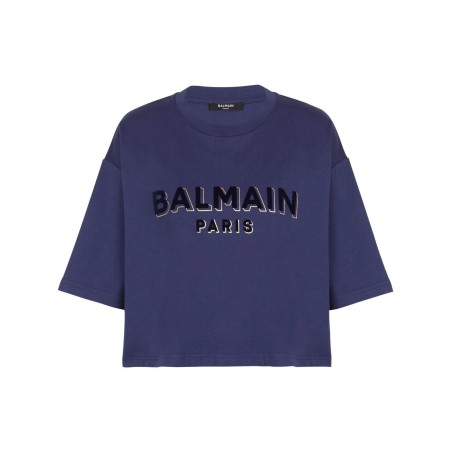 Balmain mettalic flock t-shirt