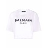 Balmain print crop t-shirt