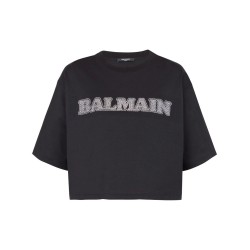 Balmain strass cropped t-shirt