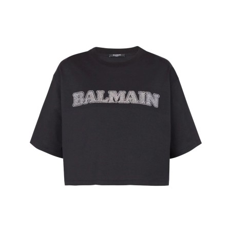 Balmain strass cropped t-shirt