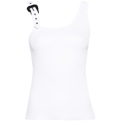 Baroque-buckle ribbed tank top