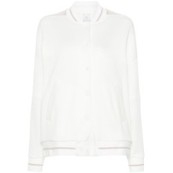 Bicolor button bomber jacket