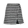 Black check boucle mini skirt