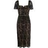 Black cord lace midi dress