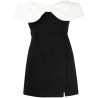 Black crepe bow mini dress