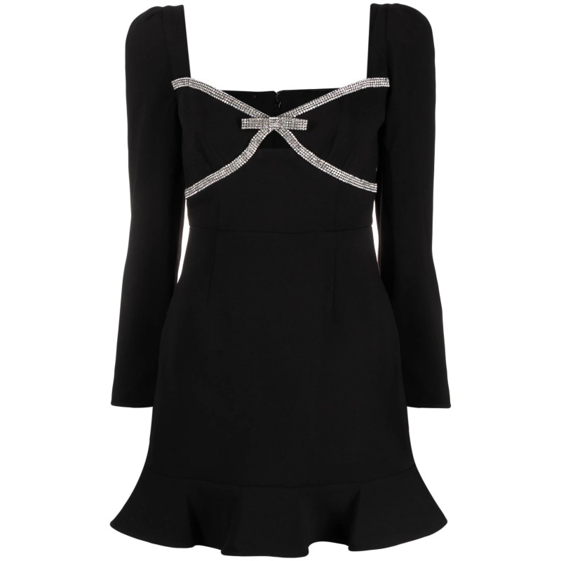 Black diamante bow mini dress