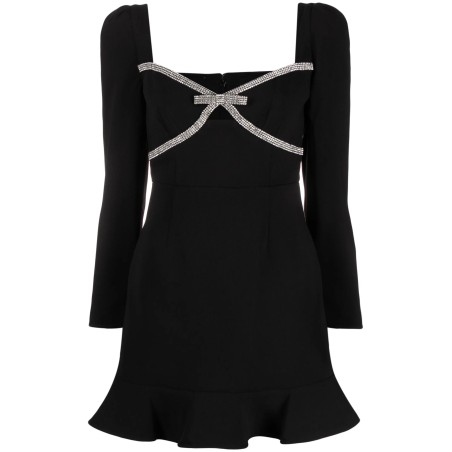 Black diamante bow mini dress