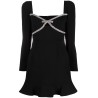 Black diamante bow mini dress