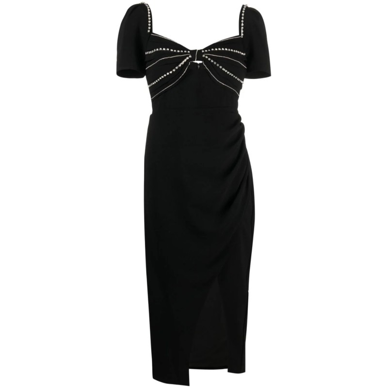 Black diamante bust midi dress